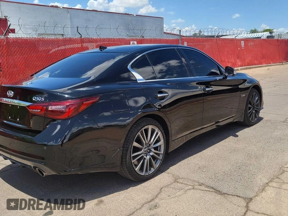 2018 Infiniti Q50 Red Sport 400 with VIN JN1FV7AR0JM481432, listed as a Copart auction lot 66191315 with 90,319 mi miles and Clean title. Bid and sale history available at DreamBid. Image 4.