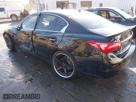 2015 Infiniti Q50 Premium with VIN JN1BV7AR8FM414650, listed as a IAAI auction lot 41332195 with 105,550 mi miles and . Bid and sale history available at DreamBid. Image 3.