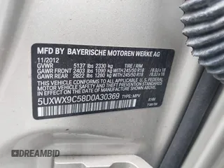 2013 BMW X3 xDrive28i z VIN 5UXWX9C58D0A30369, wystawiony jako IAAI lot #42276143 z przebiegiem 171 125 mil mil oraz . Historia ofert i sprzedaży dostępna na DreamBid. Obrazek 9.