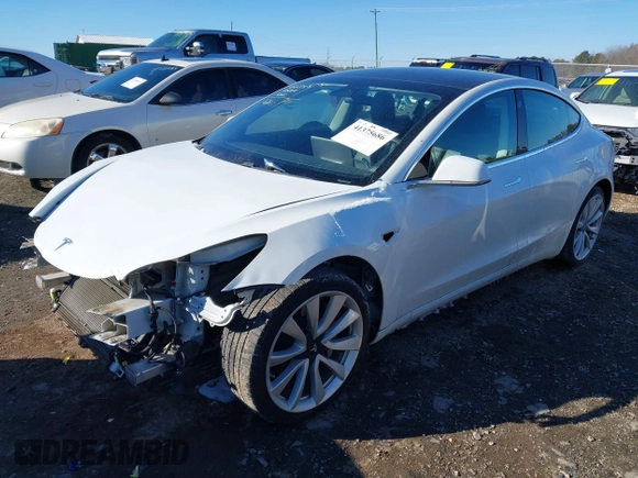 2020 Tesla Model 3 Long Range with VIN 5YJ3E1EB1LF621185, listed as a IAAI auction lot 41375686 with 92,044 mi miles. Bid and sale history available at carsss.com. Image 18.