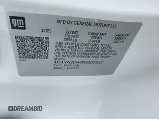 2024 Chevrolet Corvette 1LT z VIN 1G1YA2D44R5107537, wystawiony jako IAAI lot #41969506 z przebiegiem 8325 mil mil oraz . Historia ofert i sprzedaży dostępna na DreamBid. Obrazek 9.
