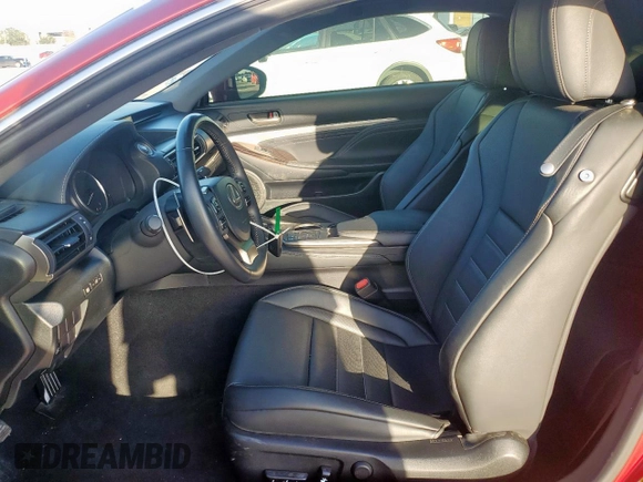 2015 Lexus RC 350 F Sport with VIN JTHSE5BC4F5001158, listed as a Copart auction lot 62917315 with 58,572 mi miles and Salvage title. Bid and sale history available at DreamBid. Image 7.