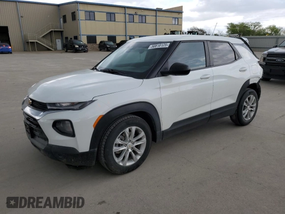 2021 Chevrolet TrailBlazer LS with VIN KL79MMS20MB087570, listed as a Copart auction lot 50818125 with 57,387 mi miles and Salvage Title. Bid and sale history available at carsss.com. Image 1.