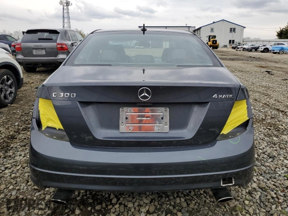 2011 Mercedes-Benz C-Class C 300 Sport with VIN WDDGF8BB0BR149653, listed as a Copart auction lot 52490125 with 95,315 mi miles and Salvage Title. Bid and sale history available at carsss.com. Image 6.