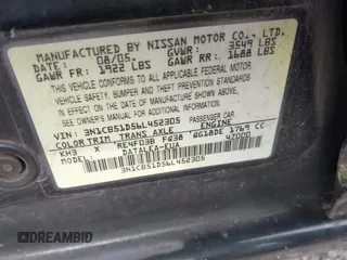 2006 Nissan Sentra S z VIN 3N1CB51D56L452305, wystawiony jako IAAI lot #41892074 z przebiegiem Nie podano mil oraz . Historia ofert i sprzedaży dostępna na DreamBid. Obrazek 9.