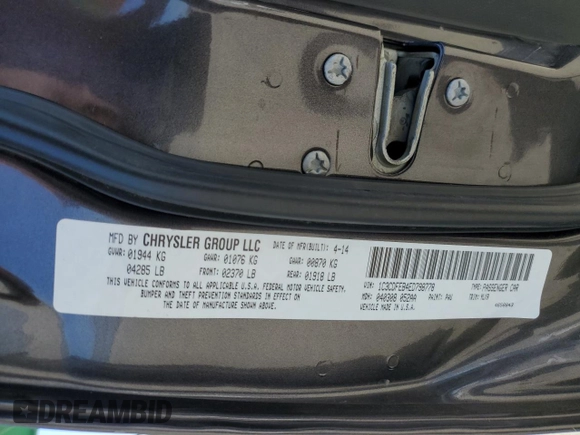 2014 Dodge Dart GT with VIN 1C3CDFEB4ED798778, listed as a Copart auction lot 62540325 with 146,911 mi miles and Salvage title. Bid and sale history available at DreamBid. Image 12.