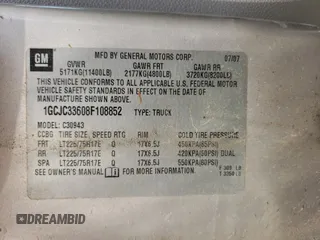 2008 Chevrolet Silverado 3500HD DRW LT w/1LT with VIN 1GCJC33608F108852, listed as a Copart auction lot 68619784 with 0 mi miles and Salvage Title. Bid and sale history available at carsss.com. Image 13.