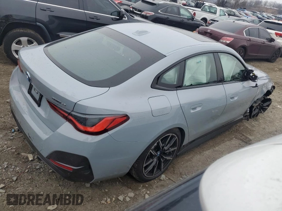2023 BMW i4 eDrive40 with VIN WBY73AW08PFN76248, listed as a Copart auction lot 42501884 with 12,173 mi miles. Bid and sale history available at carsss.com. Image 3.