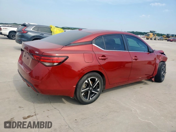 2024 Nissan Sentra SV with VIN 3N1AB8CVXRY206369, listed as a Copart auction lot 58091235 with 21,781 mi miles and Salvage title. Bid and sale history available at DreamBid. Image 3.