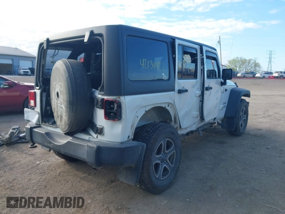 2016 Jeep Wrangler Unlimited Sport RHD with VIN 1C4BJWKG1GL336798, listed as a IAAI auction lot 42134427 with 179,500 mi miles and . Bid and sale history available at DreamBid. Image 4.