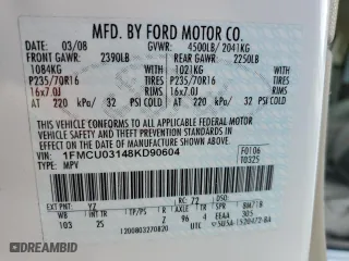 2008 Ford Escape XLT with VIN 1FMCU03148KD90604, listed as a Copart auction lot 53515635 with 185,870 mi miles and Clean Title. Bid and sale history available at carsss.com. Image 12.