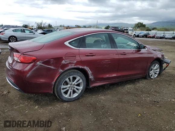 2015 Chrysler 200 Limited with VIN 1C3CCCAB2FN628387, listed as a Copart auction lot 51102245 with 124,300 mi miles and Salvage Title. Bid and sale history available at DreamBid. Image 3.