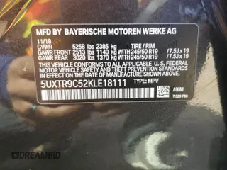 2019 BMW X3 xDrive30i with VIN 5UXTR9C52KLE18111, listed as a Copart auction lot 54522805 with 98,927 mi miles and Clean Title. Bid and sale history available at DreamBid. Image 13.