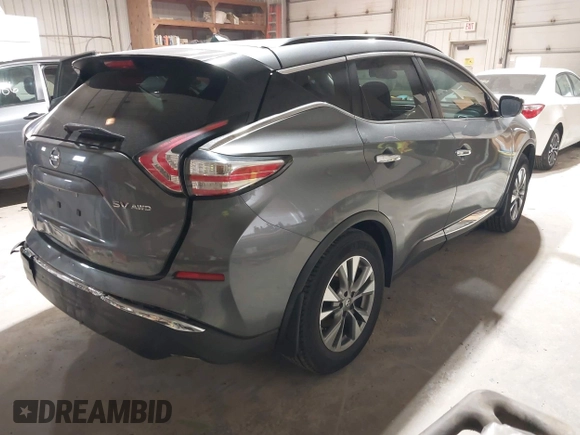 2016 Nissan Murano SL z VIN 5N1AZ2MH5GN125297, wystawiony jako IAAI lot #41973437 z przebiegiem 76 391 mil mil oraz . Historia ofert i sprzedaży dostępna na DreamBid. Obrazek 4.