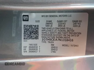 2022 GMC Canyon 2WD SLE with VIN 1GTH5CEA7N1318416, listed as a Copart auction lot 63020814 with 35,304 mi miles and Salvage Title. Bid and sale history available at carsss.com. Image 12.