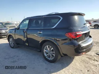 2020 Infiniti QX80 LUXE with VIN JN8AZ2NF6L9704744, listed as a Copart auction lot 80710184 with 89,701 mi miles and Salvage Title. Bid and sale history available at carsss.com. Image 2.