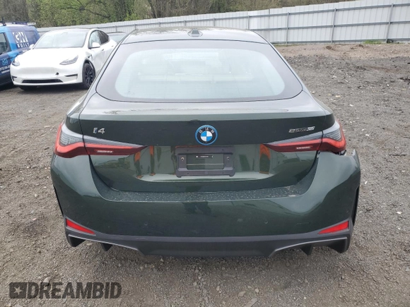 2023 BMW i4 eDrive35 with VIN WBY43AW05PFR41603, listed as a Copart auction lot 51033704 with 4,997 mi miles. Bid and sale history available at carsss.com. Image 6.