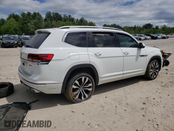 2021 Volkswagen Atlas SEL Premium R-Line with VIN 1V2FR2CA3MC550747, listed as a Copart auction lot 57286075 with Not provided miles and Salvage title. Bid and sale history available at DreamBid. Image 3.