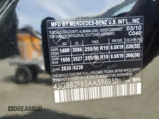 2010 Mercedes-Benz M 350 with VIN 4JGBB2FB5AA596950, listed as a Copart auction lot 49839855 with 159,230 mi miles and Salvage Title. Bid and sale history available at DreamBid. Image 13.