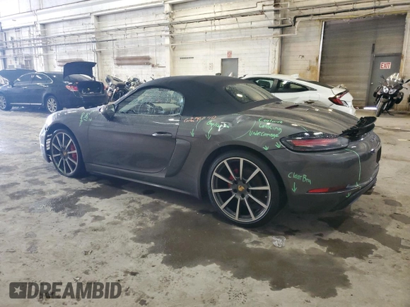 2018 Porsche 718 Boxster S z VIN WP0CB2A81JS228165, wystawiony jako Copart lot #48093094 z przebiegiem 21 561 mil mil oraz . Historia ofert i sprzedaży dostępna na DreamBid. Obrazek 2.