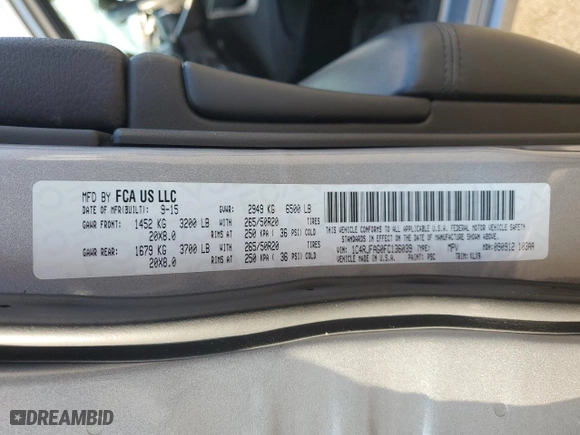 2015 Jeep Grand Cherokee Altitude with VIN 1C4RJFAG0FC136039, listed as a Copart auction lot 89237525 with 124,374 mi miles and Salvage Title. Bid and sale history available at carsss.com. Image 14.