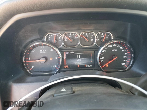 2015 GMC Sierra 1500 SLT with VIN 3GTU2VEC5FG246591, listed as a Copart auction lot 82916374 with 93,624 mi miles and Salvage Title. Bid and sale history available at DreamBid. Image 9.