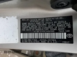 2014 Toyota Camry L with VIN 4T1BF1FK9EU468360, listed as a Copart auction lot 62743544 with 83,706 mi miles and Salvage Title. Bid and sale history available at carsss.com. Image 14.