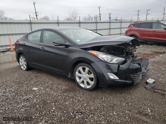 2012 Hyundai Elantra Limited with VIN KMHDH4AEXCU309723, listed as a Copart auction lot 50999765 with 126,030 mi miles and Salvage Title. Bid and sale history available at carsss.com. Image 4.