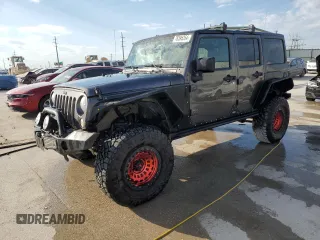 2018 Jeep Wrangler JK Unlimited Sport S with VIN 1C4BJWDG8JL812324, listed as a Copart auction lot 76595354 with 140,013 mi miles and Salvage Title. Bid and sale history available at carsss.com. Image 1.
