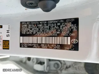 2022 Toyota Corolla Hybrid LE with VIN JTDEAMDE4NJ040406, listed as a Copart auction lot 48586865 with 81,098 mi miles and Salvage Title. Bid and sale history available at carsss.com. Image 13.