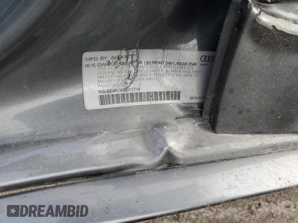 2016 Audi A4 Premium with VIN WAUBFAFL3GN011714, listed as a Copart auction lot 41669145 with 101,608 mi miles and Salvage Title. Bid and sale history available at carsss.com. Image 12.
