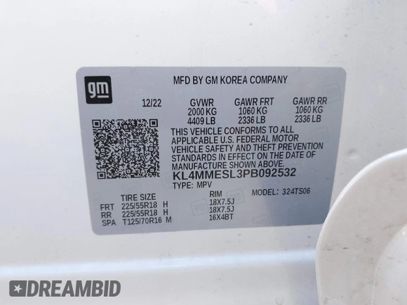 2023 Buick Encore GX Select с VIN KL4MMESL3PB092532, выставлен на аукционе IAAI как лот 42447915 с пробегом 31 981 миль миль и . История ставок и продаж доступна на DreamBid. Изображение 9.