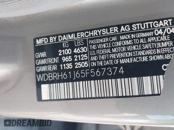 2005 Mercedes-Benz C 240 z VIN WDBRH61J65F567374, wystawiony jako IAAI lot #42477782 z przebiegiem 137 828 mil mil oraz . Historia ofert i sprzedaży dostępna na DreamBid. Obrazek 9.