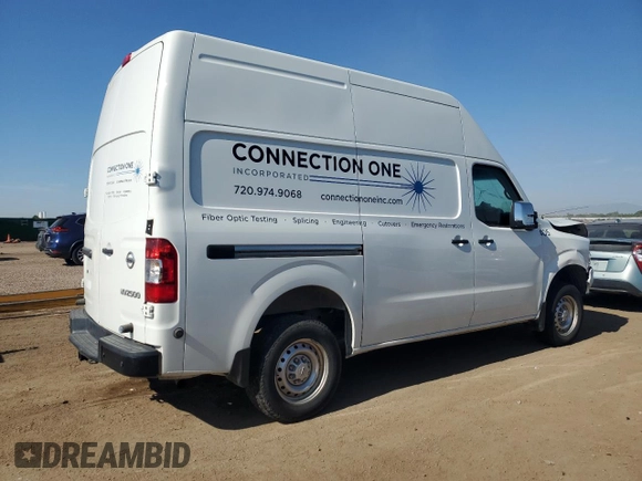 2021 Nissan NV S with VIN 1N6AF0LY2MN801216, listed as a Copart auction lot 62350985 with 61,591 mi miles and Salvage title. Bid and sale history available at DreamBid. Image 3.