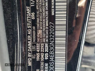 2016 Mercedes-Benz CLA with VIN WDDSJ4EB3GN322027, listed as a Copart auction lot 63471193 with 116,646 mi miles. Bid and sale history available at carsss.com. Image 12.