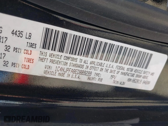 2014 Jeep Patriot High Altitude with VIN 1C4NJPFA8ED889299, listed as a IAAI auction lot 41735541 with 151,499 mi miles and . Bid and sale history available at DreamBid. Image 9.