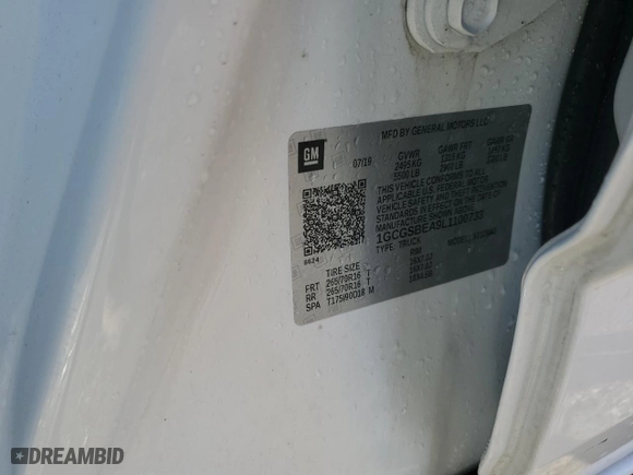 2020 Chevrolet Colorado 2WD Work Truck with VIN 1GCGSBEA9L1100733, listed as a Copart auction lot 43152125 with 61,713 mi miles and Salvage Title. Bid and sale history available at carsss.com. Image 14.