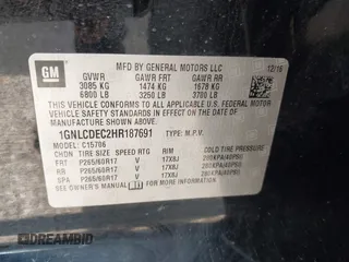 2017 Chevrolet Tahoe Commercial with VIN 1GNLCDEC2HR187691, listed as a IAAI auction lot 42495430 with 87,802 mi miles and . Bid and sale history available at DreamBid. Image 9.