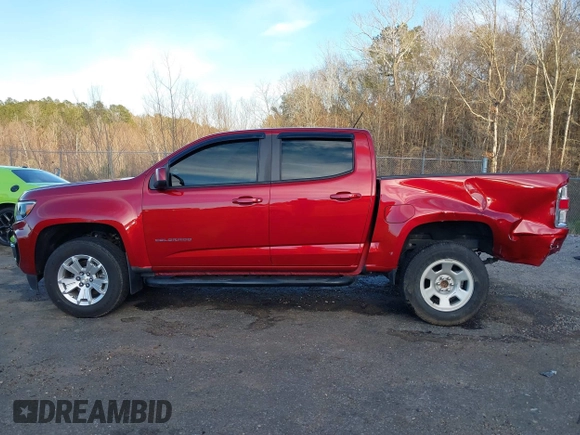 2021 Chevrolet Colorado 2WD LT with VIN 1GCGSCEN0M1150821, listed as a IAAI auction lot 41298960 with 76,931 mi miles. Bid and sale history available at carsss.com. Image 15.