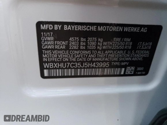 2018 BMW X1 sDrive28i with VIN WBXHU7C35J5H43995, listed as a Copart auction lot 71650602 with 80,437 mi miles. Bid and sale history available at carsss.com. Image 13.