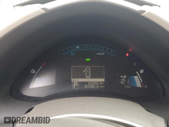 2011 Nissan LEAF SL with VIN JN1AZ0CP8BT002070, listed as a Copart auction lot 71450564 with 55,295 mi miles and Salvage Title. Bid and sale history available at carsss.com. Image 9.