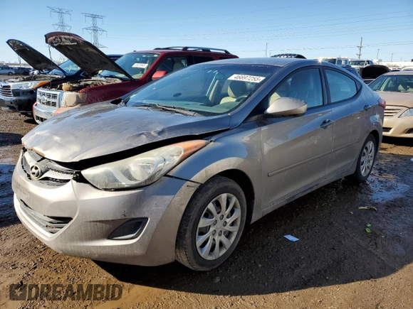 2011 Hyundai Elantra GLS with VIN 5NPDH4AE2BH035365, listed as a Copart auction lot 46697255 with 0 mi miles and Salvage Title. Bid and sale history available at carsss.com. Image 1.