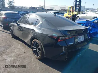 2021 Lexus IS 350 F Sport with VIN JTHGZ1B20M5037646, listed as a IAAI auction lot 42520797 with 76,935 mi miles and . Bid and sale history available at DreamBid. Image 3.