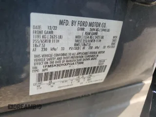 2023 Ford Explorer XLT z VIN 1FMSK8DHXPGA17886, wystawiony jako Copart lot #59276655 z przebiegiem 93 187 mil mil oraz Szkoda całkowita • Salvage title. Historia ofert i sprzedaży dostępna na DreamBid. Obrazek 13.