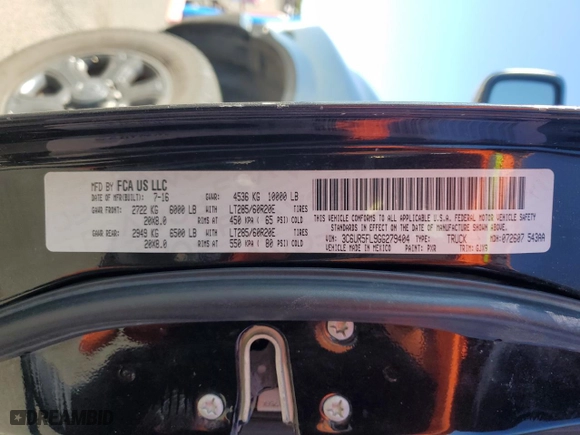 2016 Ram 2500 Laramie with VIN 3C6UR5FL9GG279404, listed as a Copart auction lot 49886285 with 208,605 mi miles and Salvage Title. Bid and sale history available at carsss.com. Image 12.