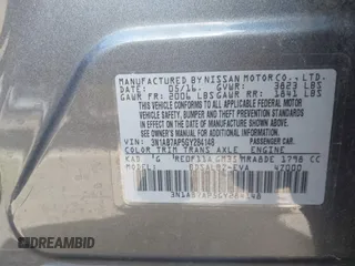 2016 Nissan Sentra S with VIN 3N1AB7AP5GY284148, listed as a IAAI auction lot 42068371 with 103,576 mi miles. Bid and sale history available at carsss.com. Image 9.