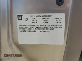 2004 Pontiac Bonneville SE z VIN 1G2HX52K44U162484, wystawiony jako Copart lot #57624535 z przebiegiem 85 193 mil mil oraz Szkody całkowita. Historia ofert i sprzedaży dostępna na DreamBid. Obrazek 12.