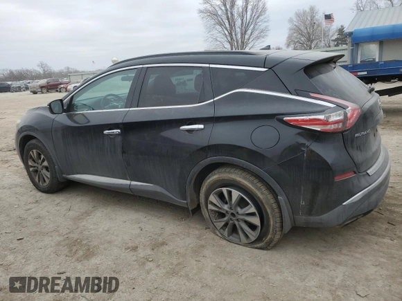 2015 Nissan Murano SV with VIN 5N1AZ2MG8FN248971, listed as a Copart auction lot 44553125 with 125,169 mi miles and Salvage title. Bid and sale history available at DreamBid. Image 2.