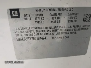 2014 Cadillac ATS Luxury RWD with VIN 1G6AB5RX7E0184424, listed as a IAAI auction lot 41891908 with 132,658 mi miles. Bid and sale history available at carsss.com. Image 9.