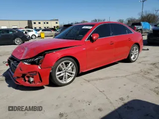 2023 Audi A4 S line Premium Plus z VIN WAUEAAF43PN002886, wystawiony jako Copart lot #48622645 z przebiegiem 37 752 mil mil oraz Szkoda całkowita • Salvage title. Historia ofert i sprzedaży dostępna na DreamBid. Obrazek 1.